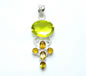 Sterling Silver Pendant with Yellow & Peach Crystals